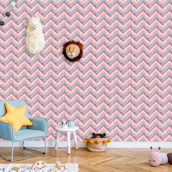 Picnic Gouache Chevrons Wallpaper