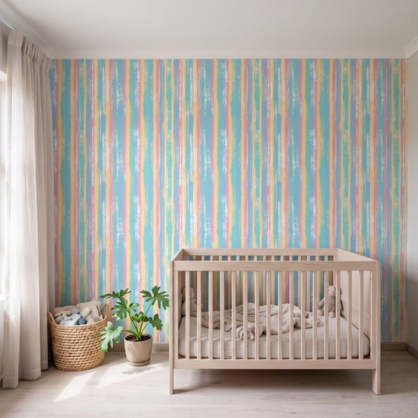 Faraway Paint Stripes Wallpaper