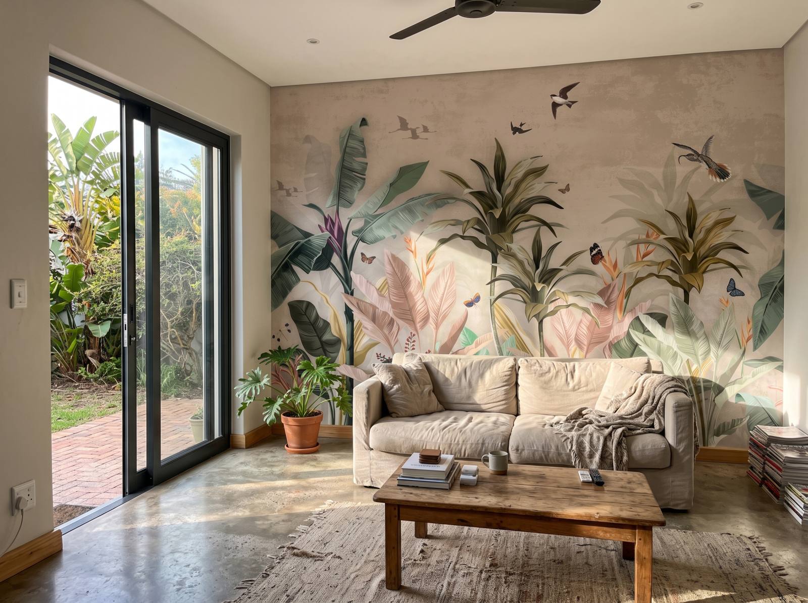 Mural Hathiem Tropical 1 Wallpaper and Wall Murals South Africa Mural Hathiem Tropical shown in a living room