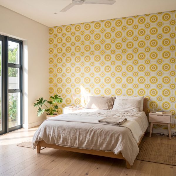 Mustard Clay Gouache Circles Wallpaper