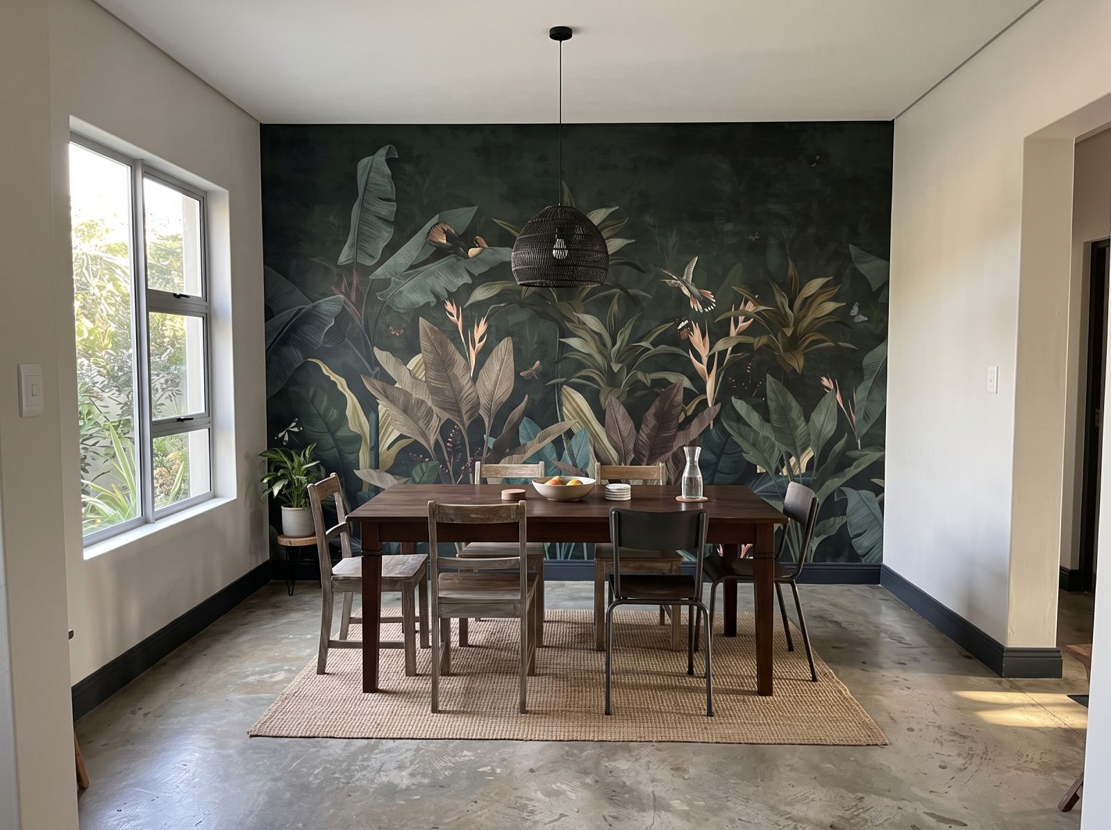 Mural Evergreen Garden 3 Wallpaper and Wall Murals South Africa Mural Evergreen Garden shown in a dining room