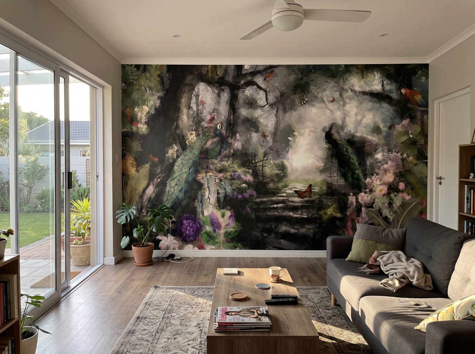 Mural Cryptic Garden 1 Wallpaper and Wall Murals South Africa Mural Cryptic Garden shown in a living room