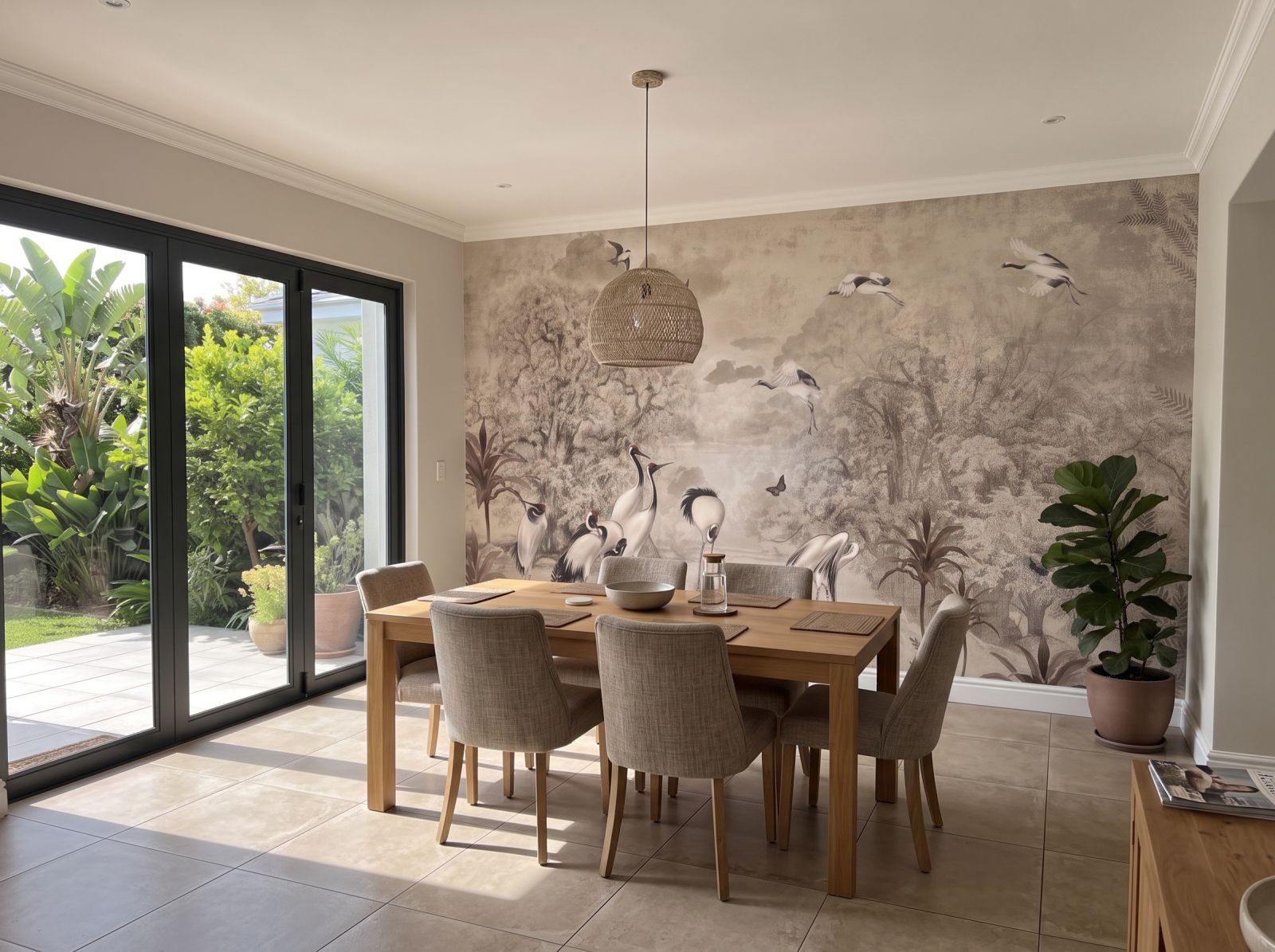 Mural Storks in Eden 3 Wallpaper and Wall Murals South Africa Mural Storks in Eden shown in a bedroom