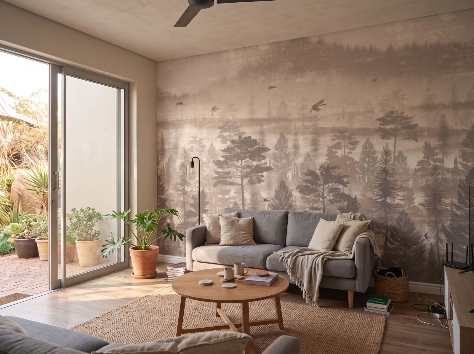 Mural Sepia Town 3 Wallpaper and Wall Murals South Africa Mural Sepia Town shown in a living room