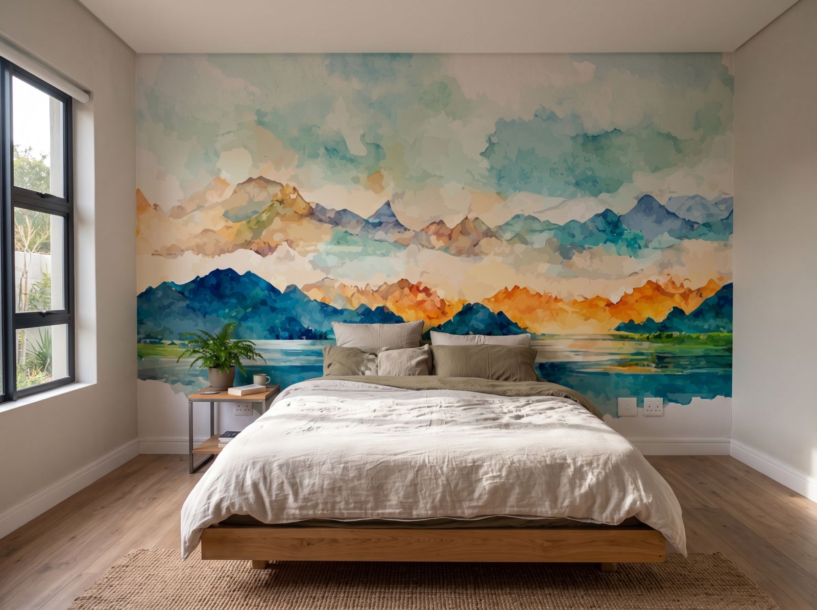 Mural Peaks and Valleys 3 Wallpaper and Wall Murals South Africa Mural Peaks and Valleys shown in a bedroom