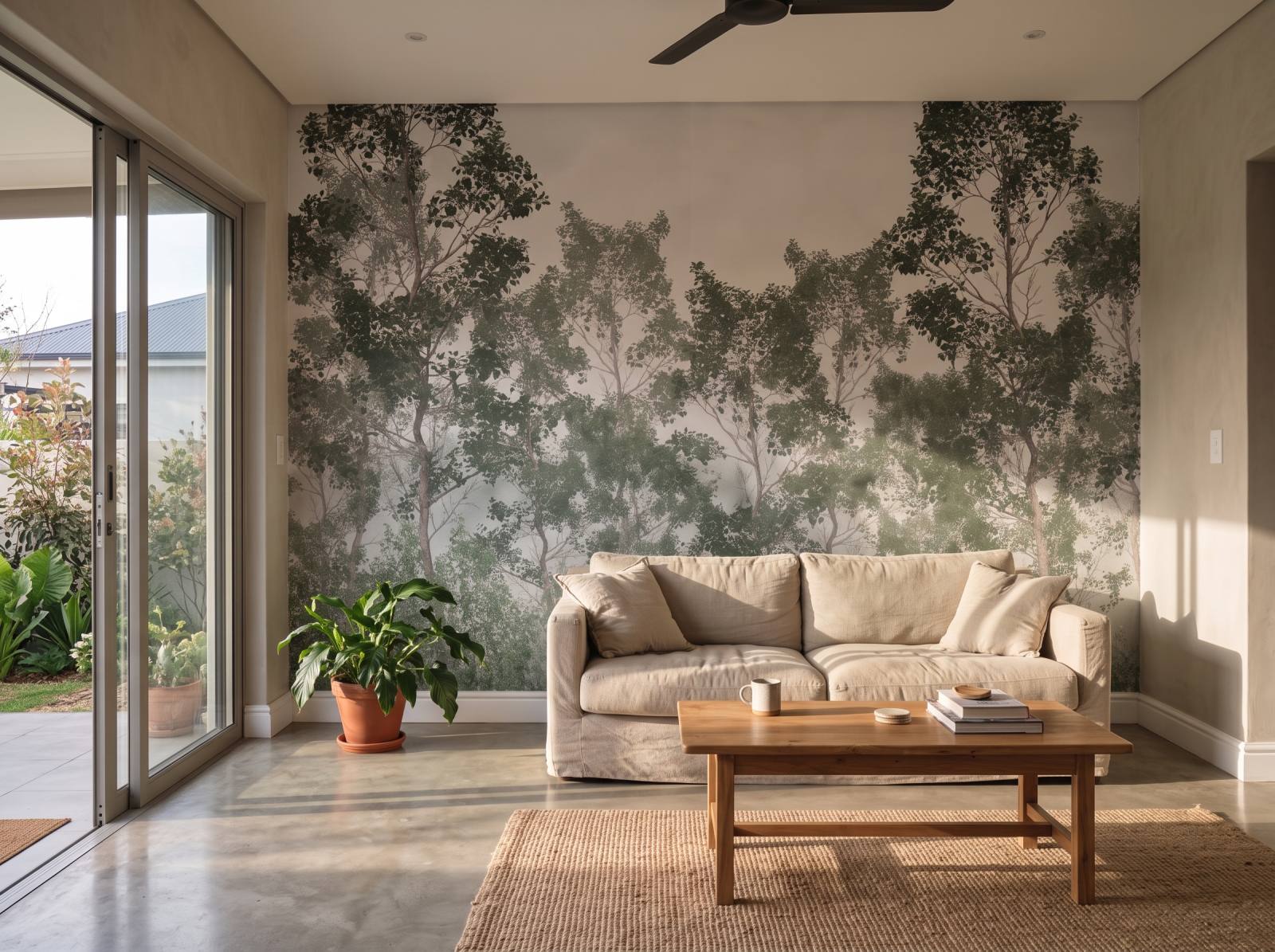 Mural Hawkins Forest 3 Wallpaper and Wall Murals South Africa Mural Hawkins Forest shown in a living room
