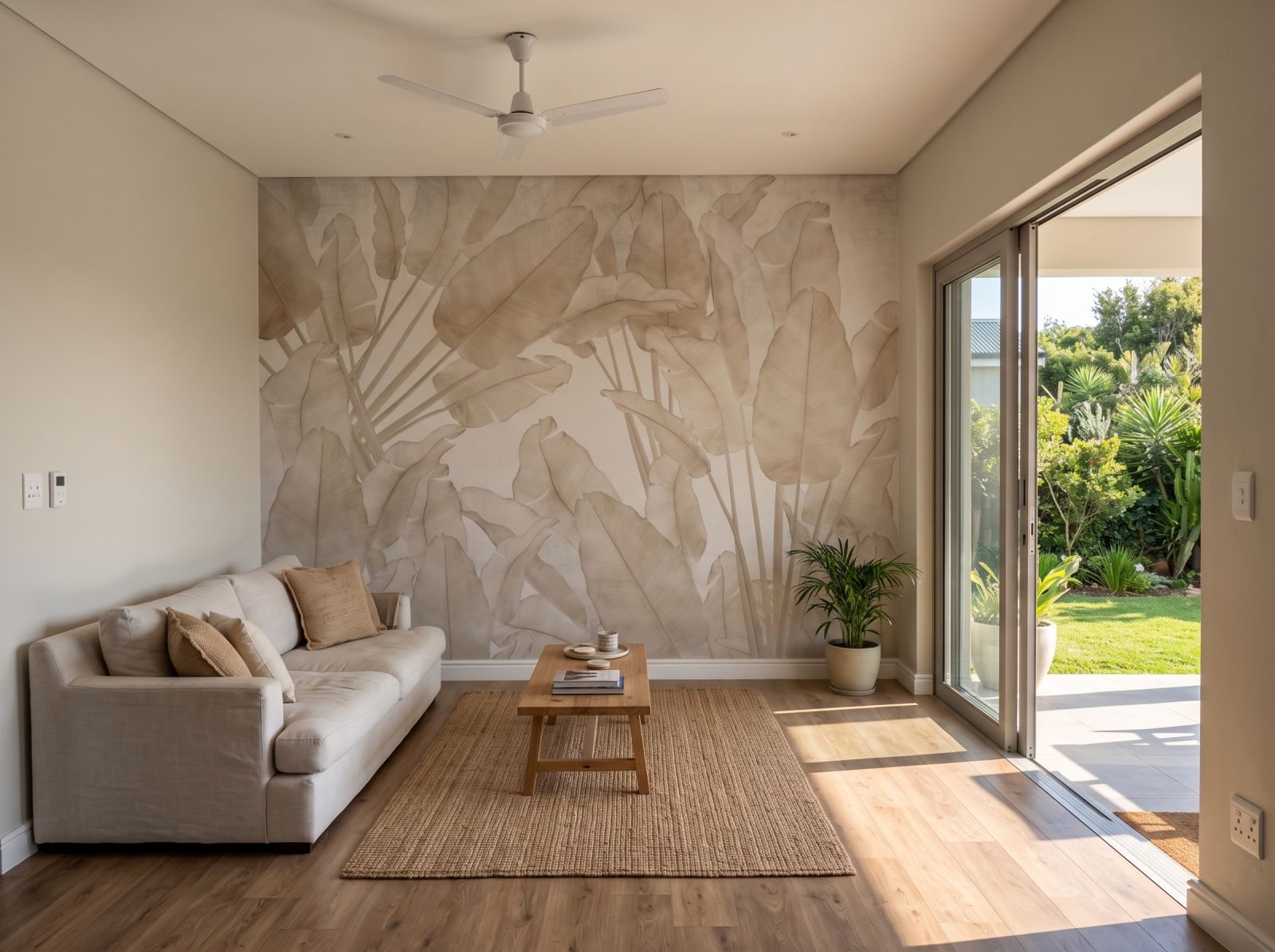 Mural Virtuous Leaves 1 Wallpaper and Wall Murals South Africa Mural Virtuous Leaves shown in a living room