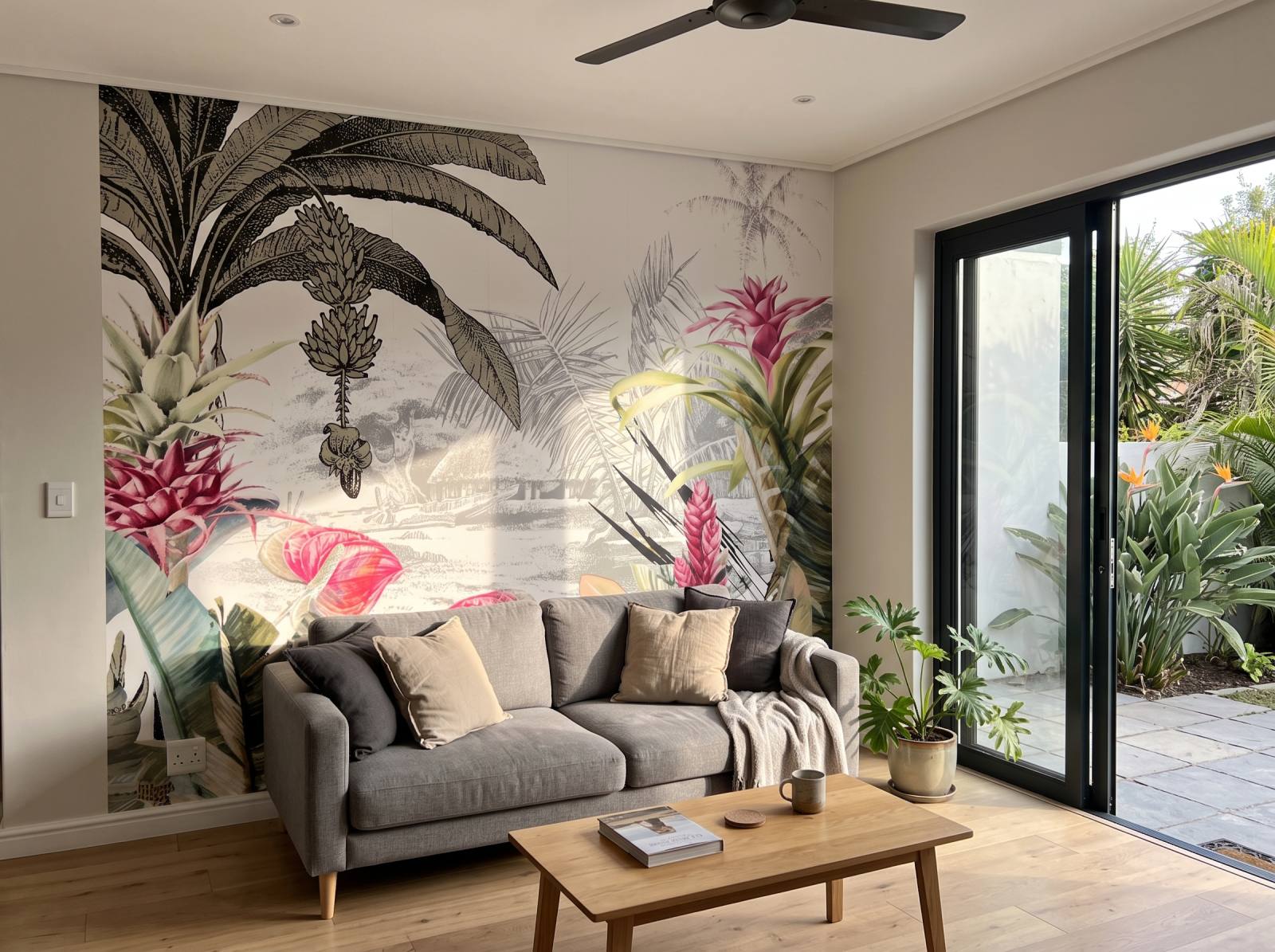 Mural Foliage Harmony 1 Wallpaper and Wall Murals South Africa Mural Foliage Harmony shown in a living room
