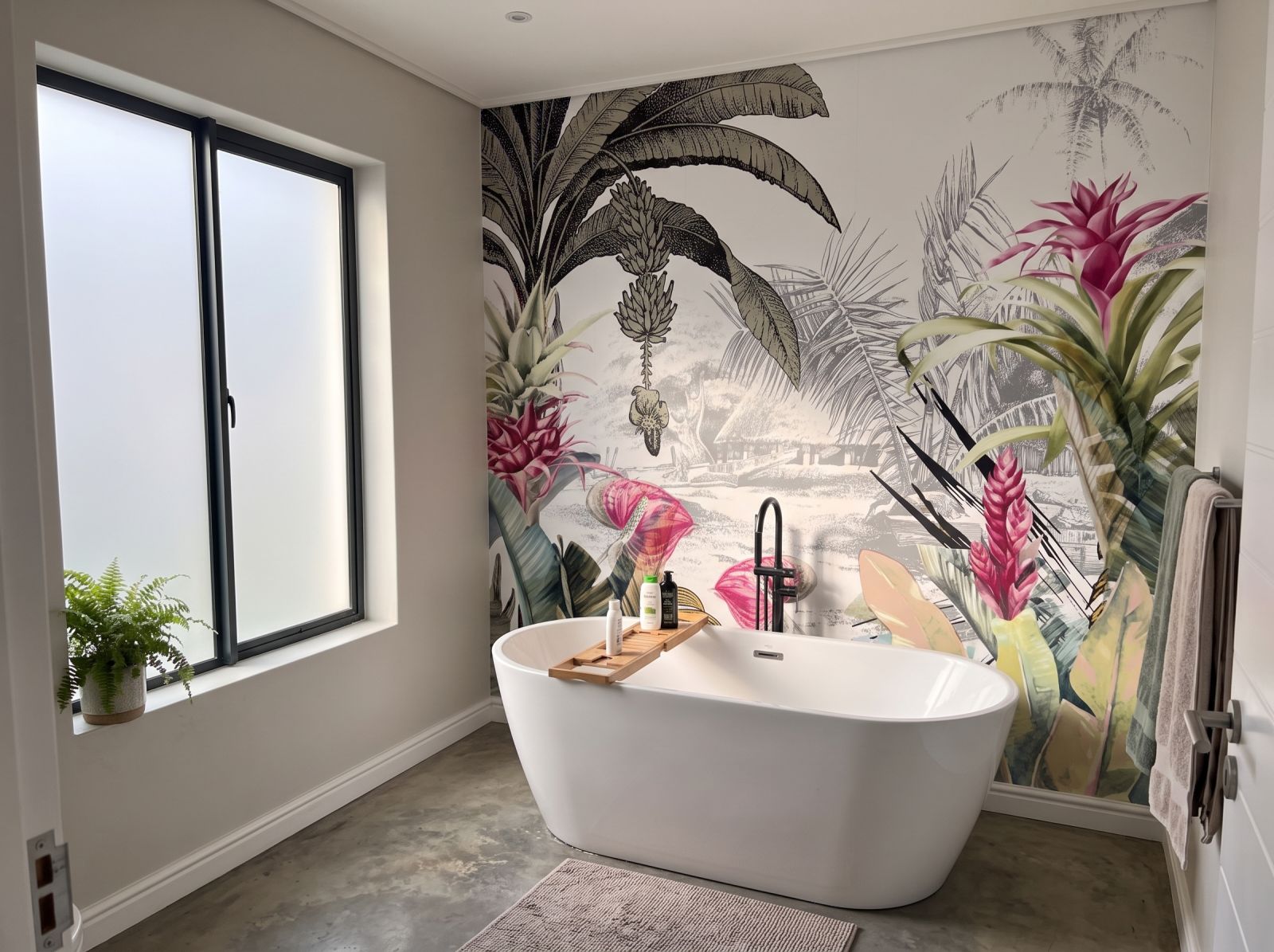 Mural Foliage Harmony 3 Wallpaper and Wall Murals South Africa Mural Foliage Harmony shown in a bathroom