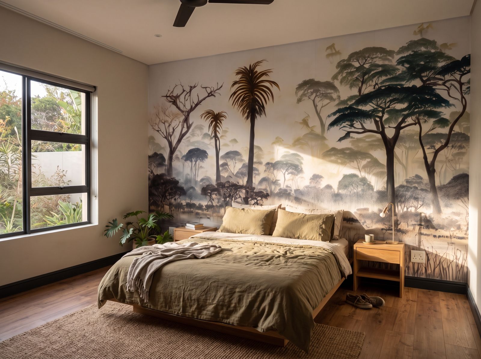 Mural Safari Bliss in Africa 3 Wallpaper and Wall Murals South Africa Mural Safari Bliss in Africa shown in a bedroom