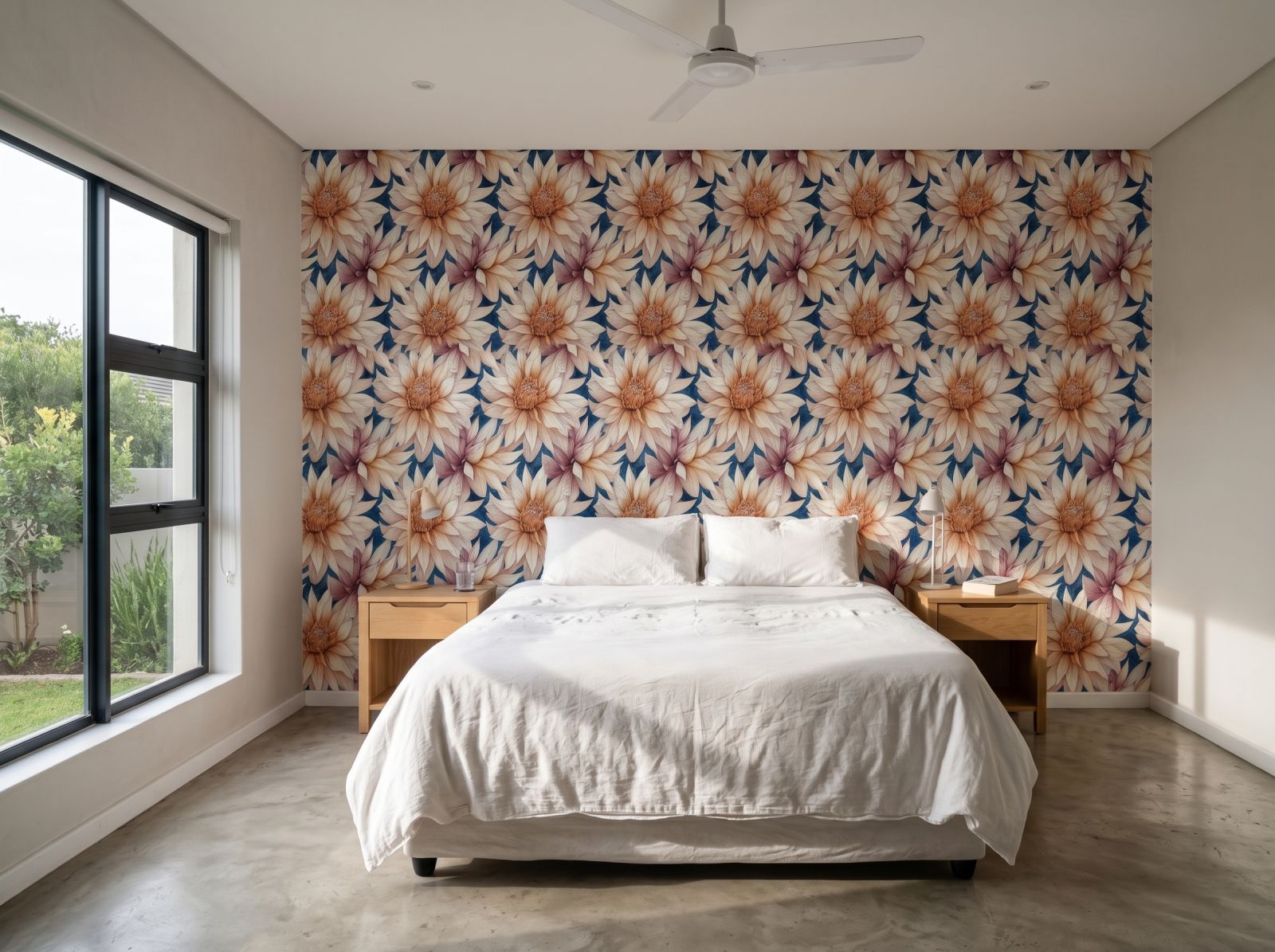 Noble Blossom Wallpaper 1 Wallpaper and Wall Murals South Africa Noble Blossom Wallpaper shown in a bedroom