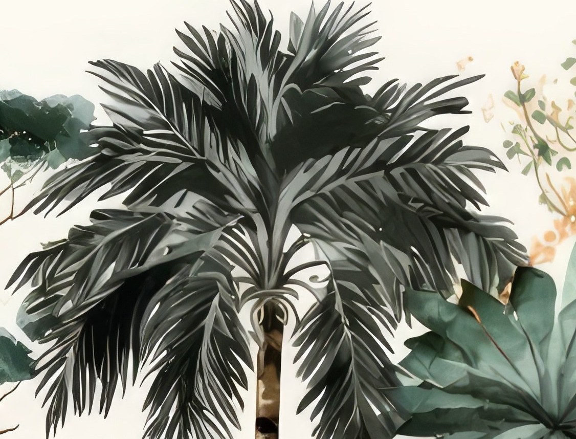 Mural Tropical Watercolor Oasis 4 Wallpaper and Wall Murals South Africa Mural Tropical Watercolor Oasis close-up showing texture and colour