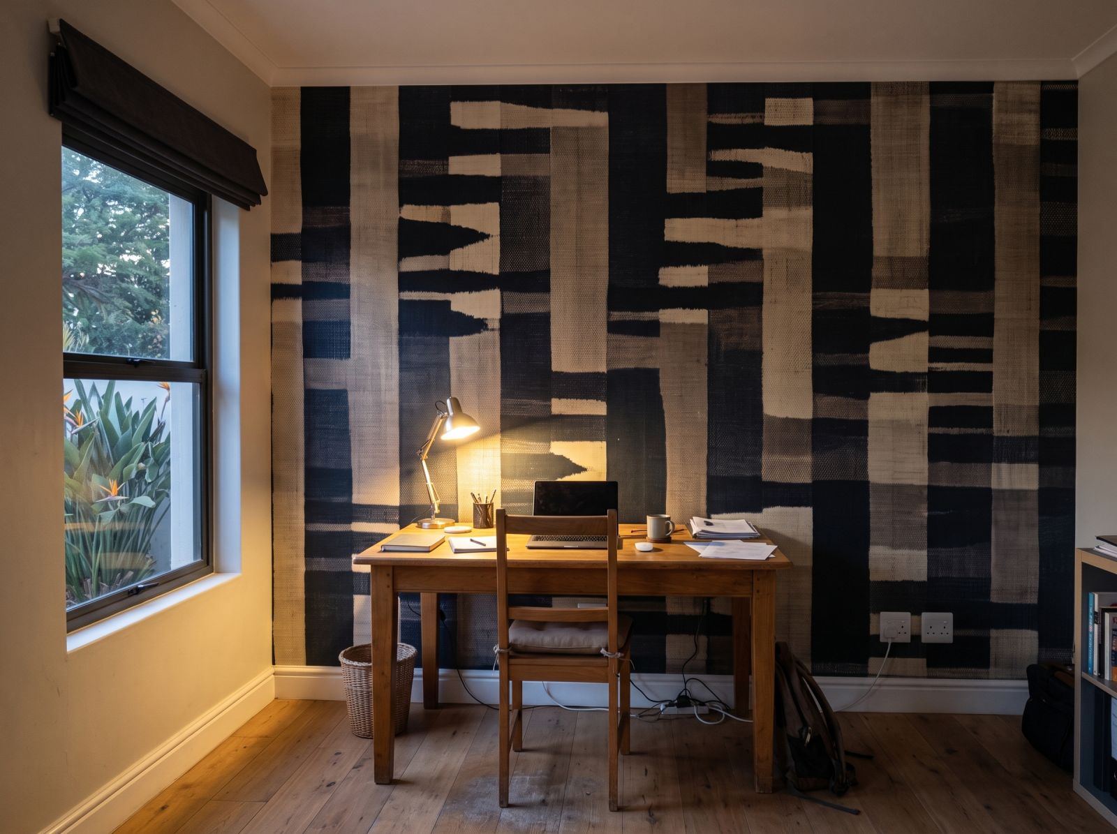 Mural Earthy Indigo 3 Wallpaper and Wall Murals South Africa Mural Earthy Indigo shown in a home office