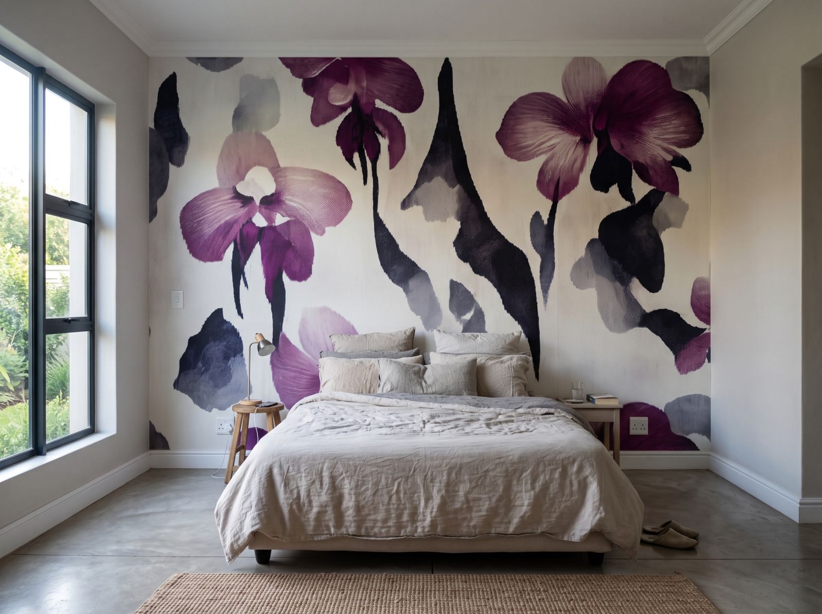 Mural Violet Veil 3 Wallpaper and Wall Murals South Africa Mural Violet Veil shown in a bedroom
