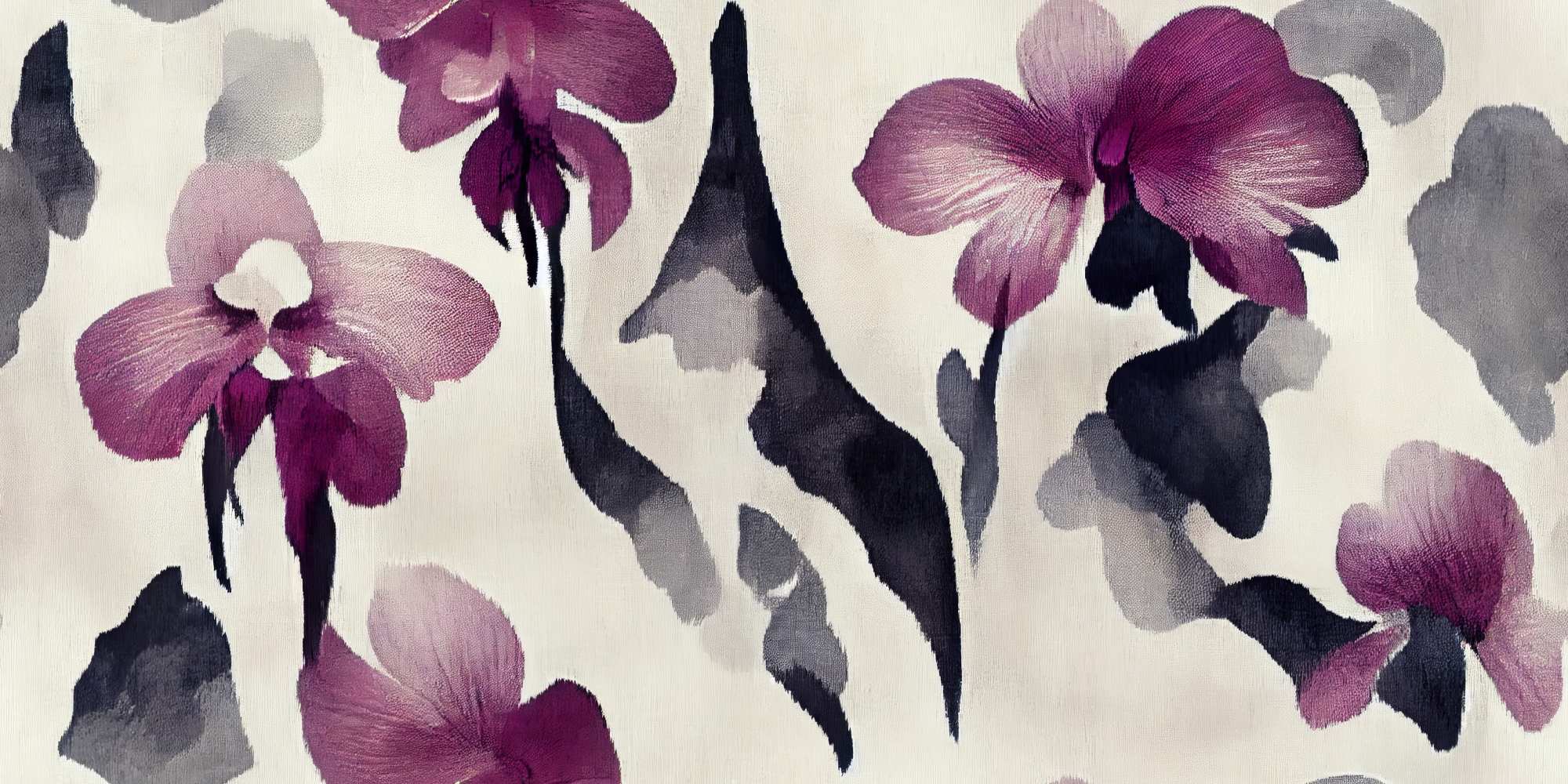 Mural Violet Veil 2 Wallpaper and Wall Murals South Africa Violet Veil, orchid flowers in purple and grey mural - WallpaperOnline