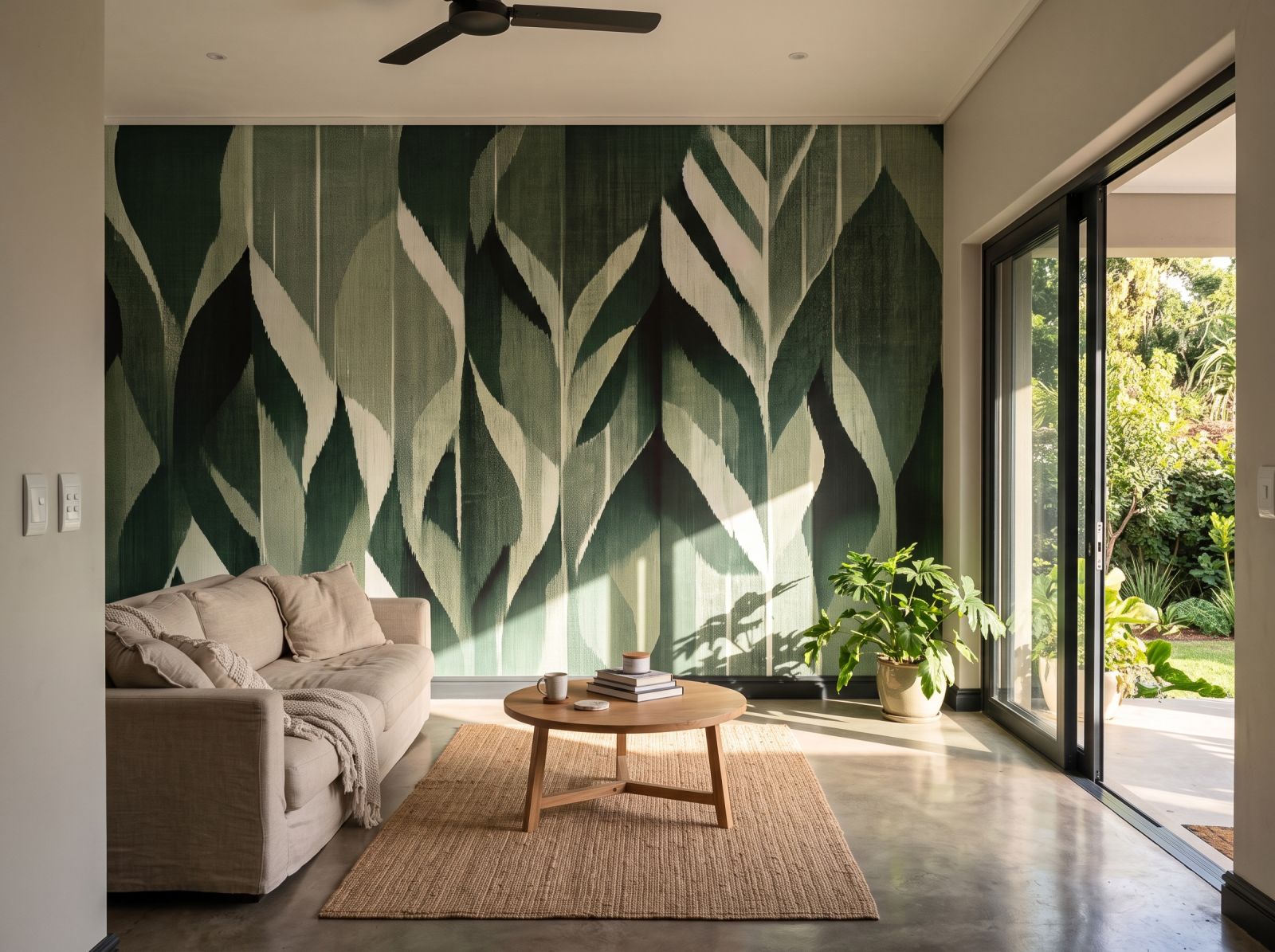 Mural Verdant Jungle 1 Wallpaper and Wall Murals South Africa Mural Verdant Jungle shown in a living room