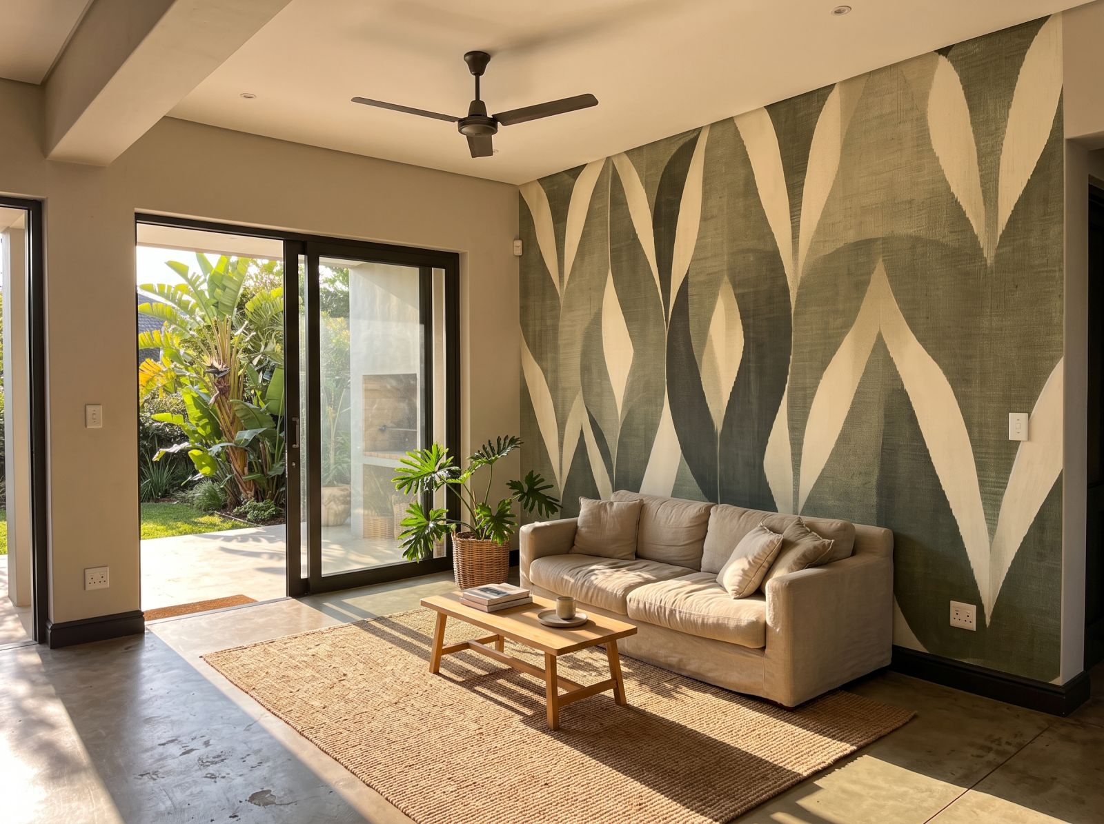 Mural Leafy Elegance 1 Wallpaper and Wall Murals South Africa Mural Leafy Elegance shown in a living room