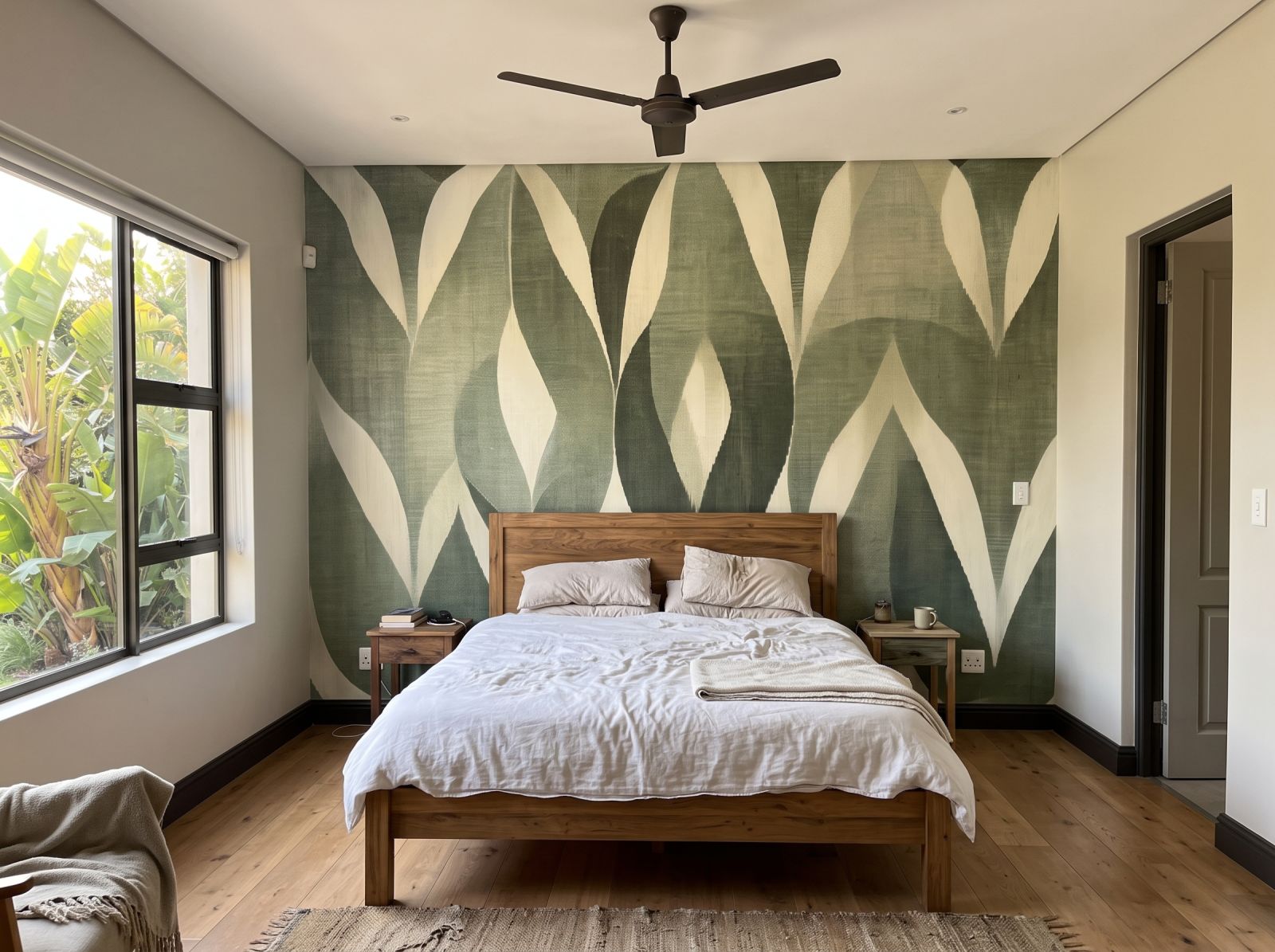Mural Leafy Elegance 3 Wallpaper and Wall Murals South Africa Mural Leafy Elegance shown in a bedroom