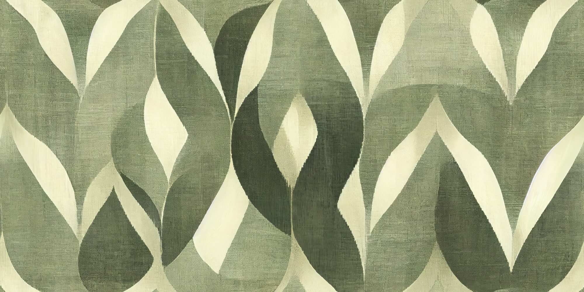 Mural Leafy Elegance 2 Wallpaper and Wall Murals South Africa Leafy Elegance, overlapping leaf shapes in green and ivory mural - WallpaperOnline