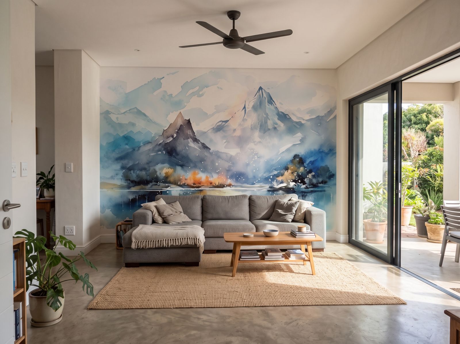 Mural Misty Peaks 3 Wallpaper and Wall Murals South Africa Mural Misty Peaks shown in a living room