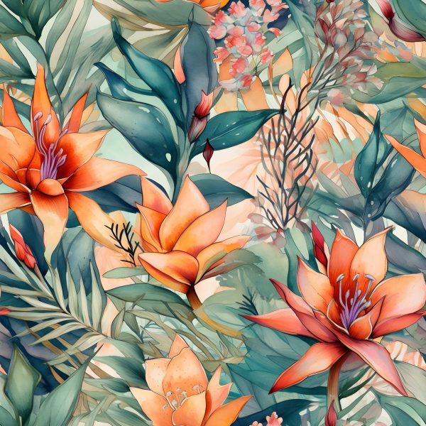 Tropic Blooms Wallpaper