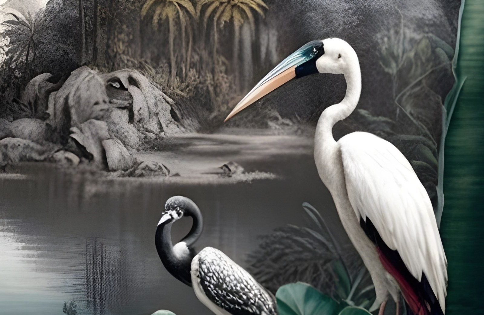Mural Birds of the Oasis 4 Wallpaper and Wall Murals South Africa Mural Birds of the Oasis close-up showing texture and colour