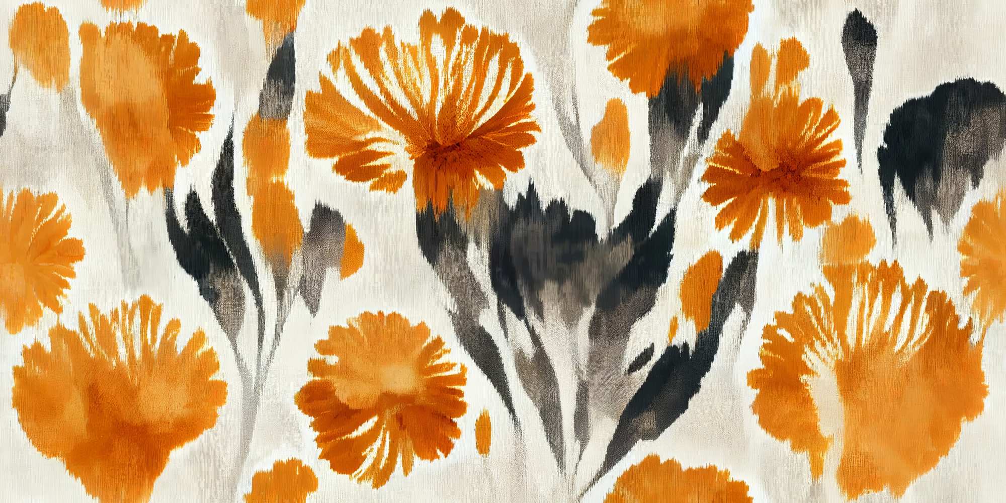 Mural Marigold Meadows 2 Wallpaper and Wall Murals South Africa Mural Marigold Meadows, marigold flowers in orange and charcoal mural - WallpaperOnline