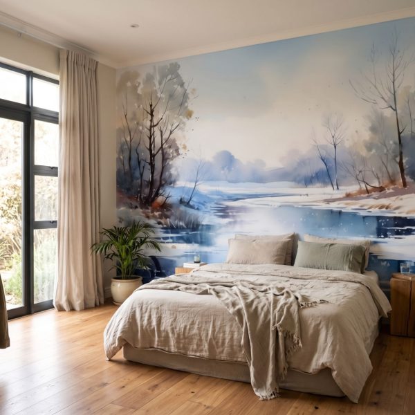 Mural Winter Crystal Reflections