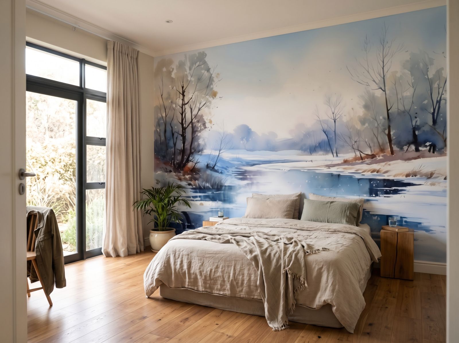 Mural Winter Crystal Reflections 1 Wallpaper and Wall Murals South Africa Mural Winter Crystal Reflections shown in a bedroom