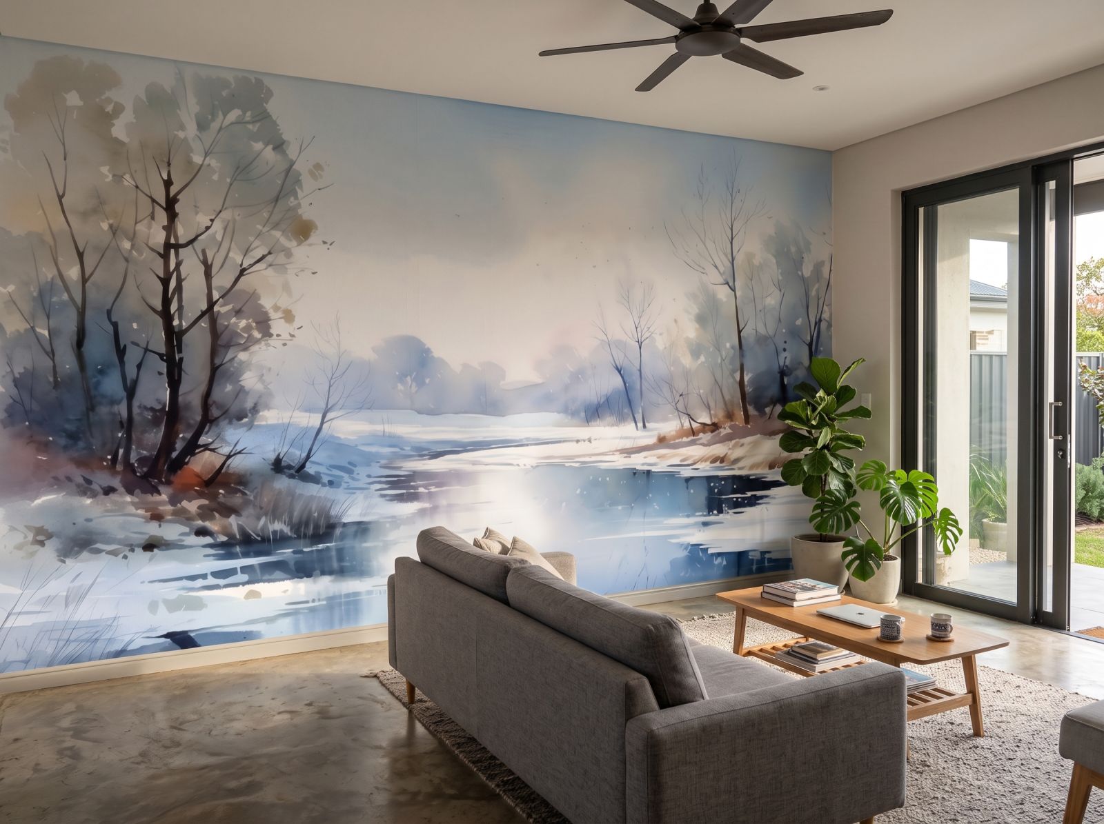 Mural Winter Crystal Reflections 3 Wallpaper and Wall Murals South Africa Mural Winter Crystal Reflections shown in a living room