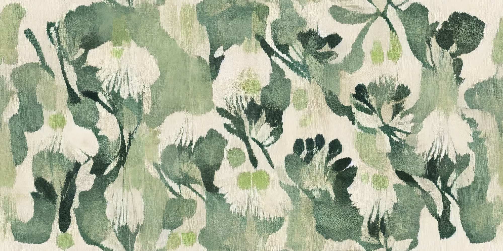 Mural Ethereal Earth Abstraction 2 Wallpaper and Wall Murals South Africa Mural Ethereal Earth Abstraction, abstract floral in green and cream mural - WallpaperOnline