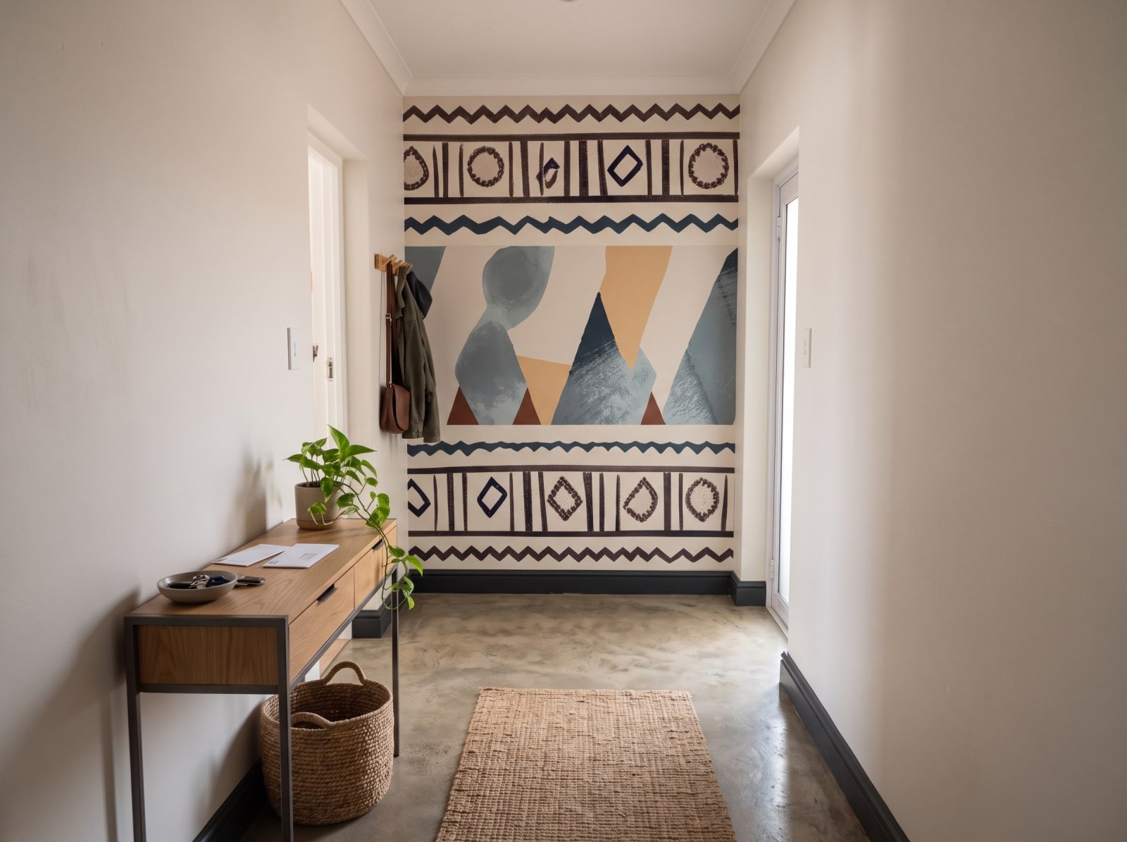 Mural Warm Mountain Mosaic 3 Wallpaper and Wall Murals South Africa Mural Warm Mountain Mosaic shown in a hallway
