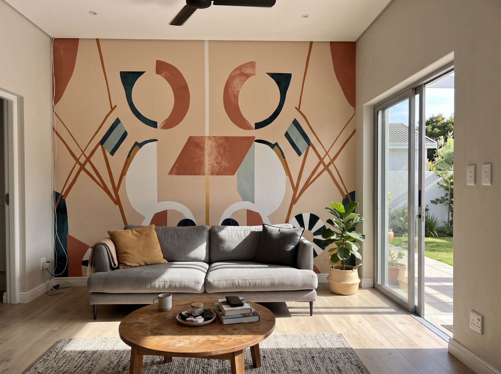 Mural Golden Hour Geometry 1 Wallpaper and Wall Murals South Africa Mural Golden Hour Geometry shown in a living room
