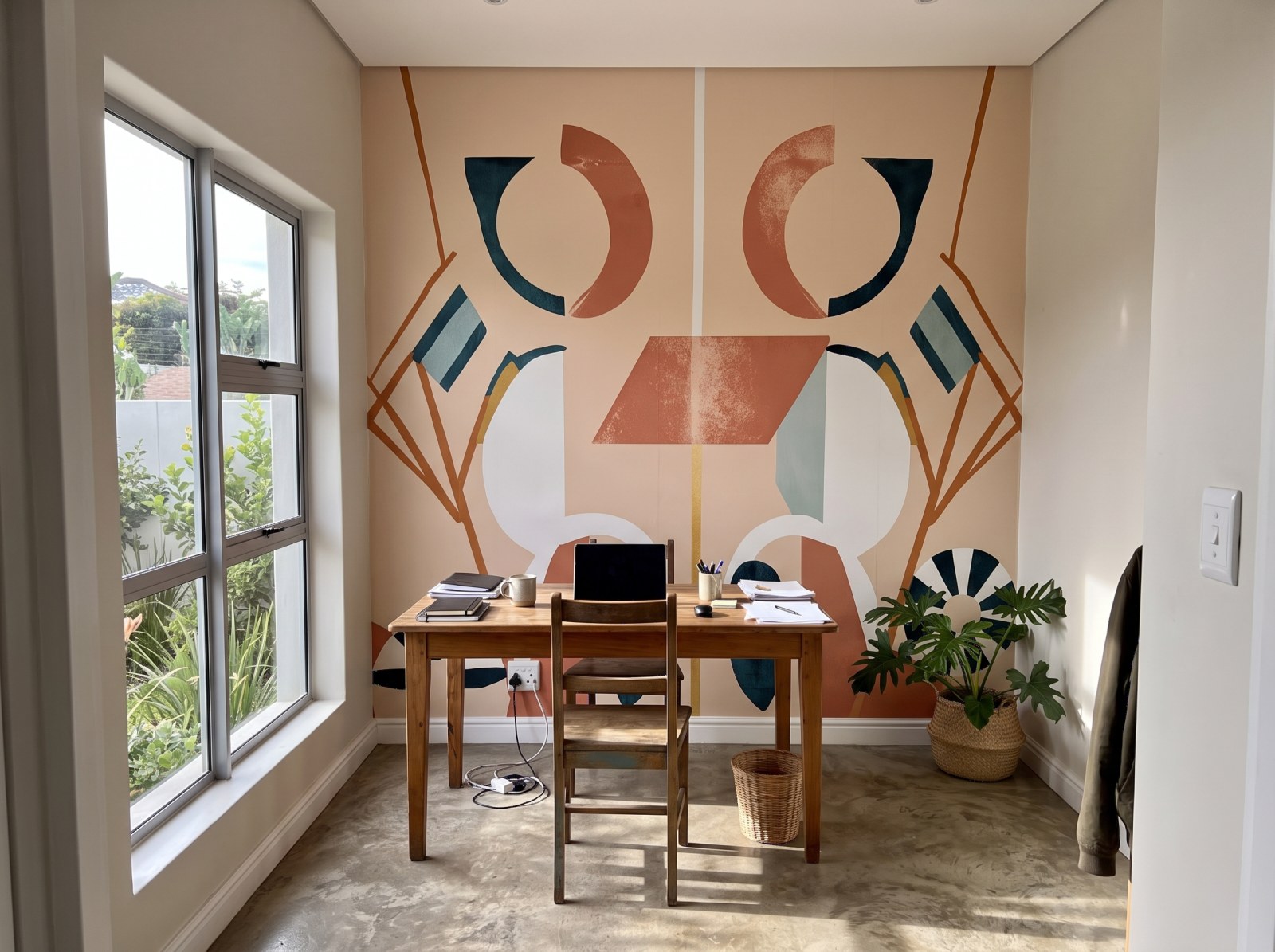 Mural Golden Hour Geometry 3 Wallpaper and Wall Murals South Africa Mural Golden Hour Geometry shown in a home office