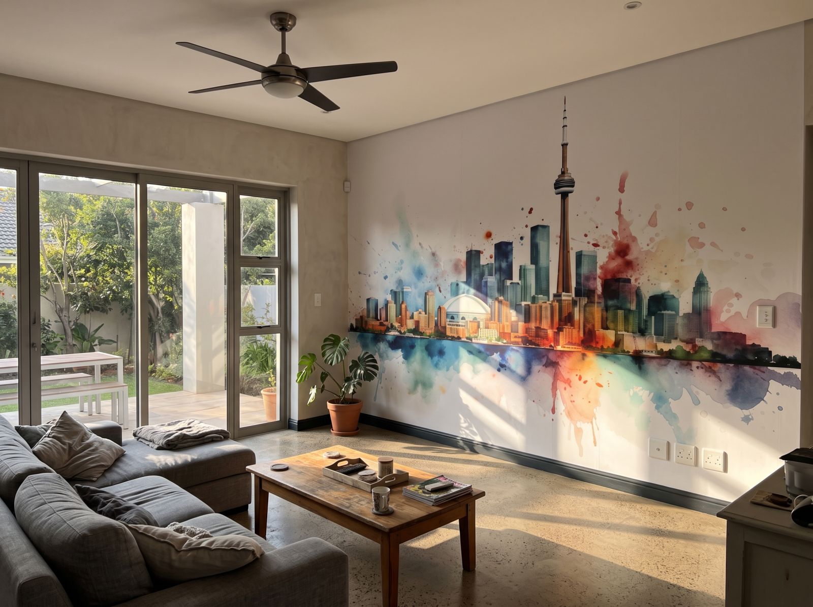 Mural Toronto View 1 Wallpaper and Wall Murals South Africa Mural Toronto View shown in a living room
