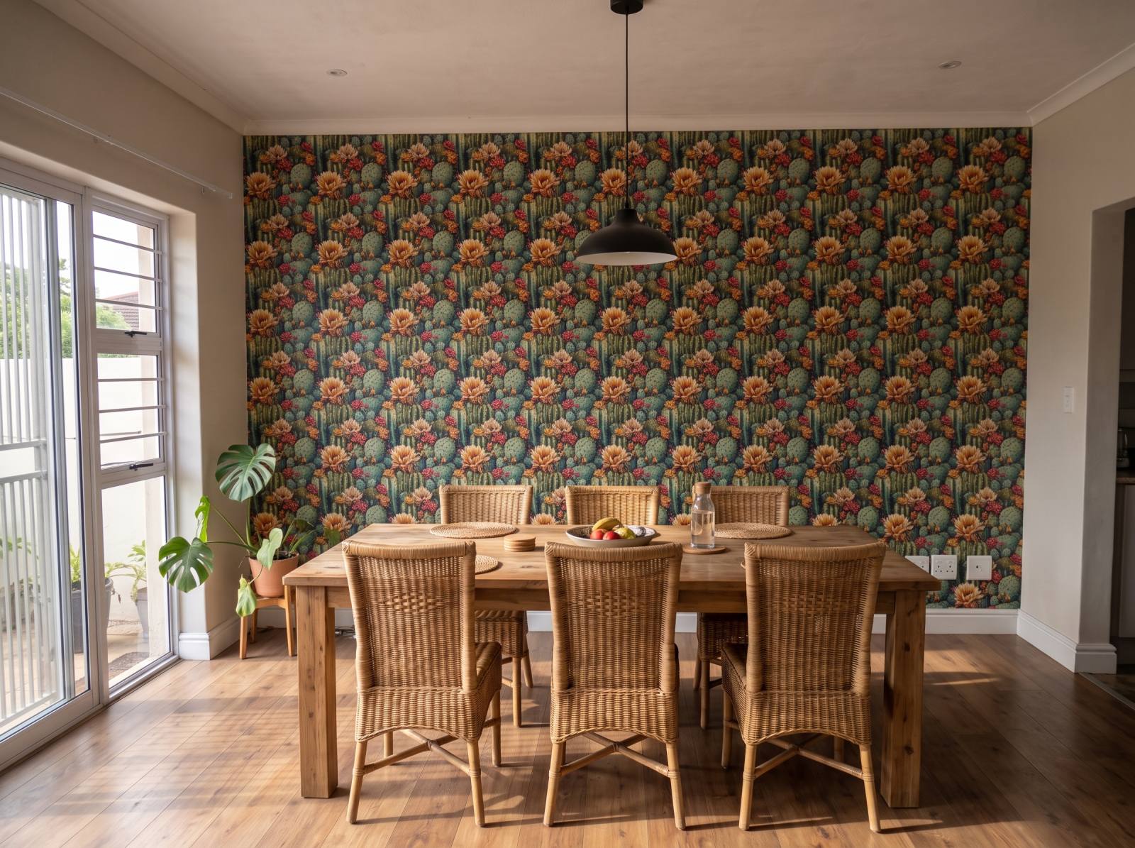 Verde Oasis Wallpaper 3 Wallpaper and Wall Murals South Africa Verde Oasis Wallpaper shown in a dining room
