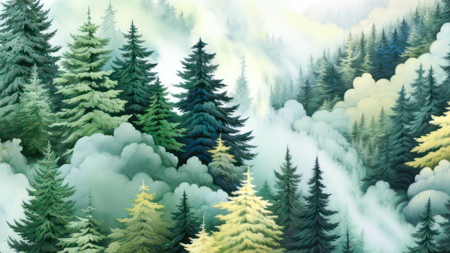 Mural Misty Forest Serenity 4 Wallpaper and Wall Murals South Africa Mural Misty Forest Serenity close-up showing texture and colour