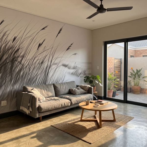 Mural Beach Grass in Charcoal