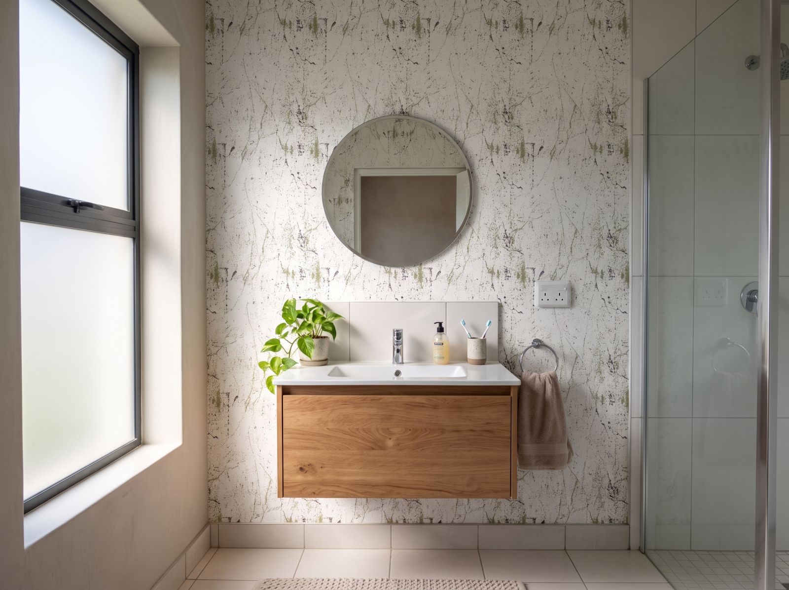 Cleo Wallpaper 3 Wallpaper and Wall Murals South Africa Cleo Wallpaper shown in a bathroom