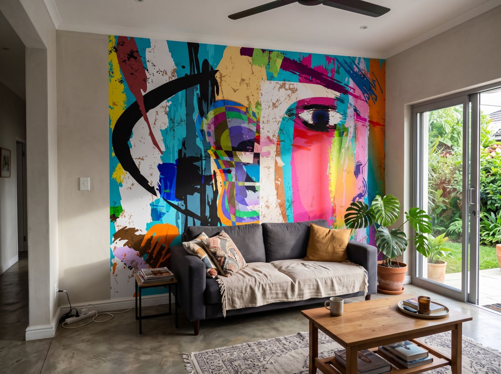 Mural Incognito 1 Wallpaper and Wall Murals South Africa Mural Incognito shown in a living room