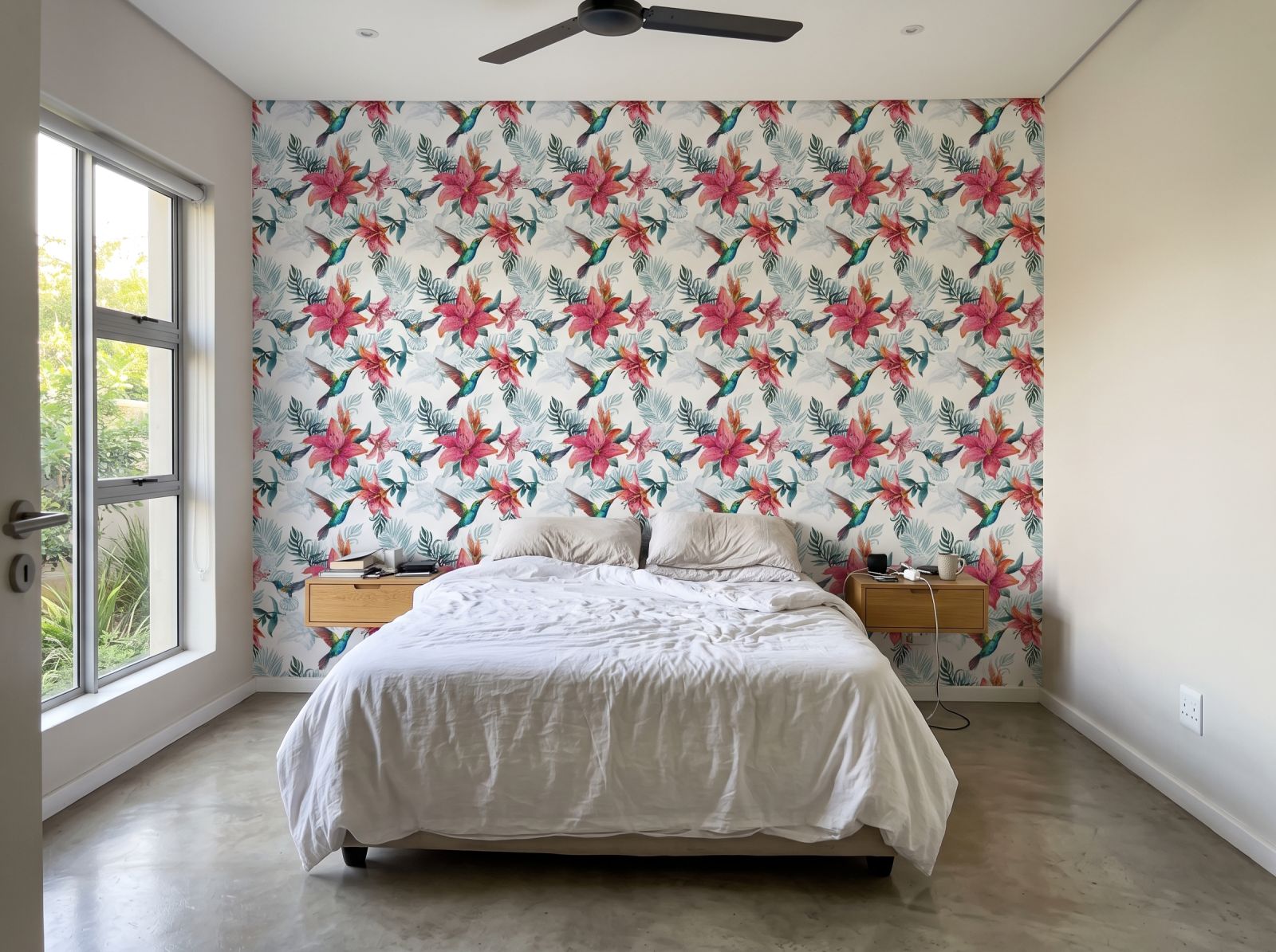 Feathered Friends Light Wallpaper 1 Wallpaper and Wall Murals South Africa Feathered Friends Light Wallpaper shown in a bedroom