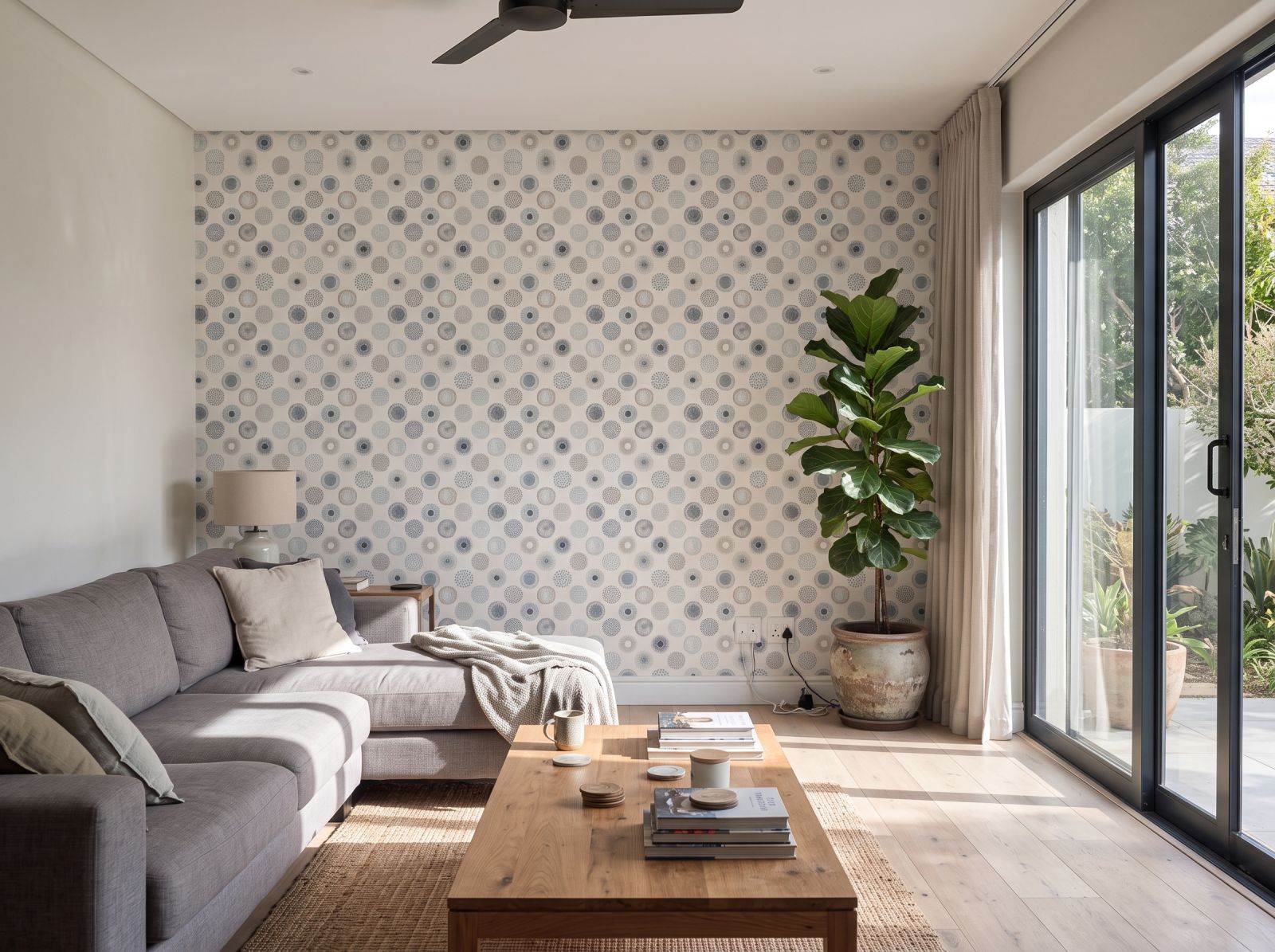 Watermark Spiral Wallpaper 3 Wallpaper and Wall Murals South Africa Watermark Spiral Wallpaper shown in a living room