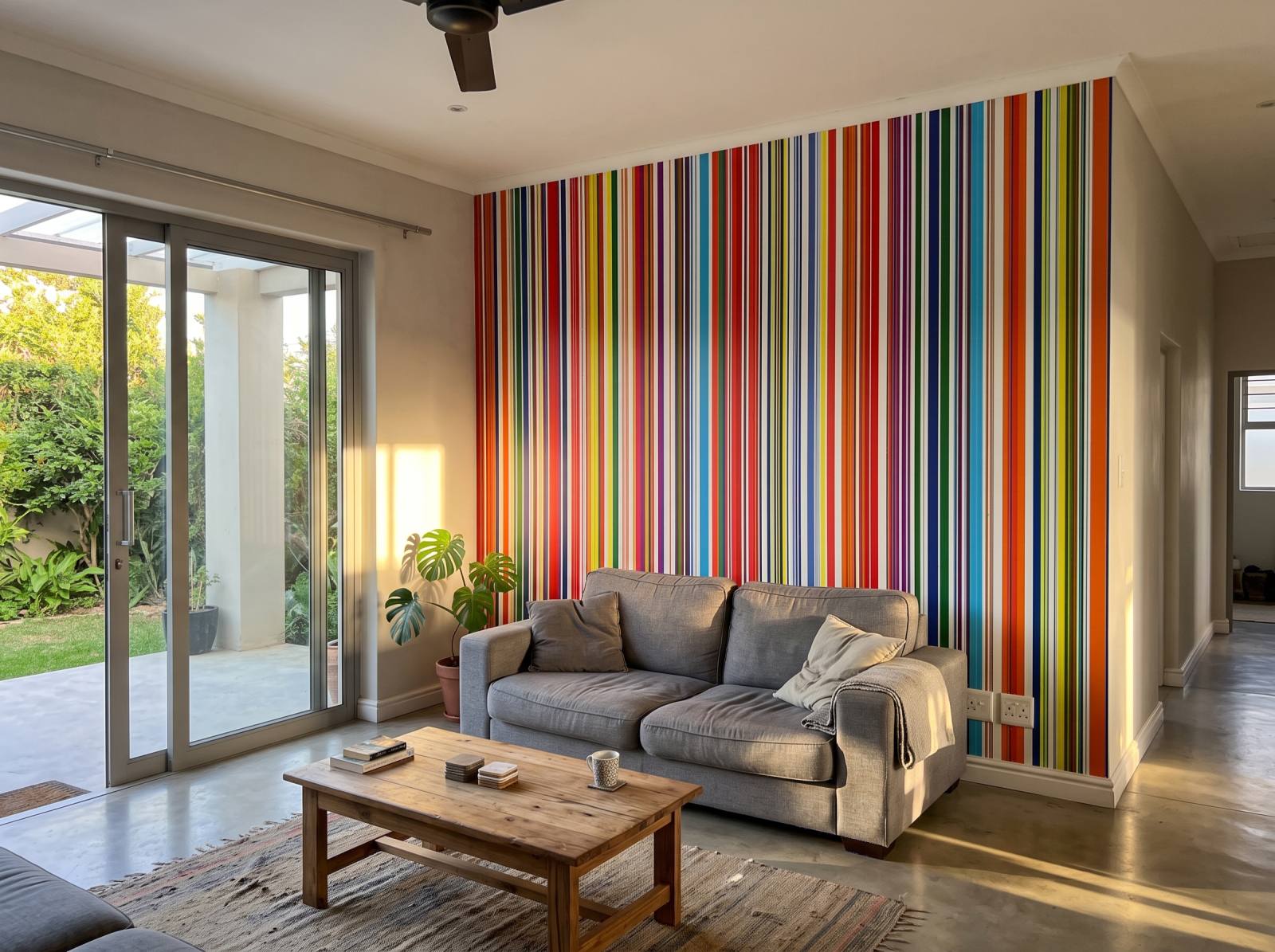 Mural Spectral Stripes 1 Wallpaper and Wall Murals South Africa Mural Spectral Stripes shown in a living room