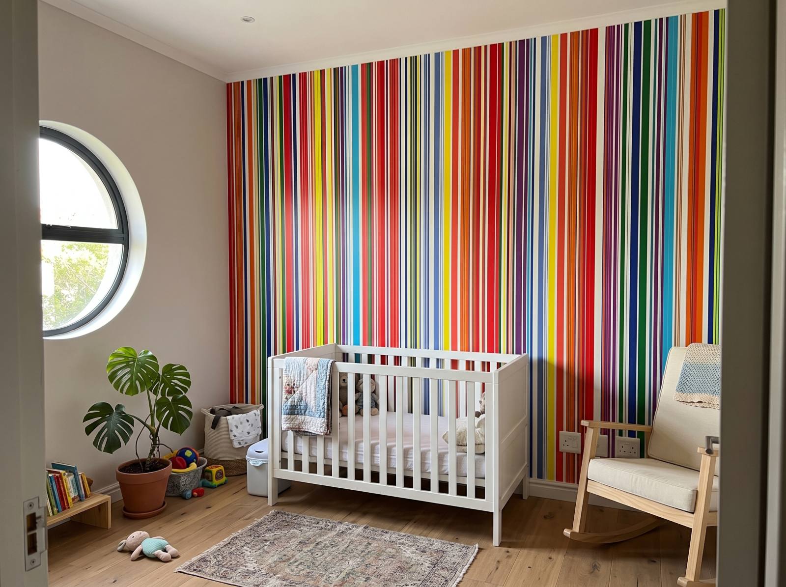 Mural Spectral Stripes 3 Wallpaper and Wall Murals South Africa Mural Spectral Stripes shown in a nursery