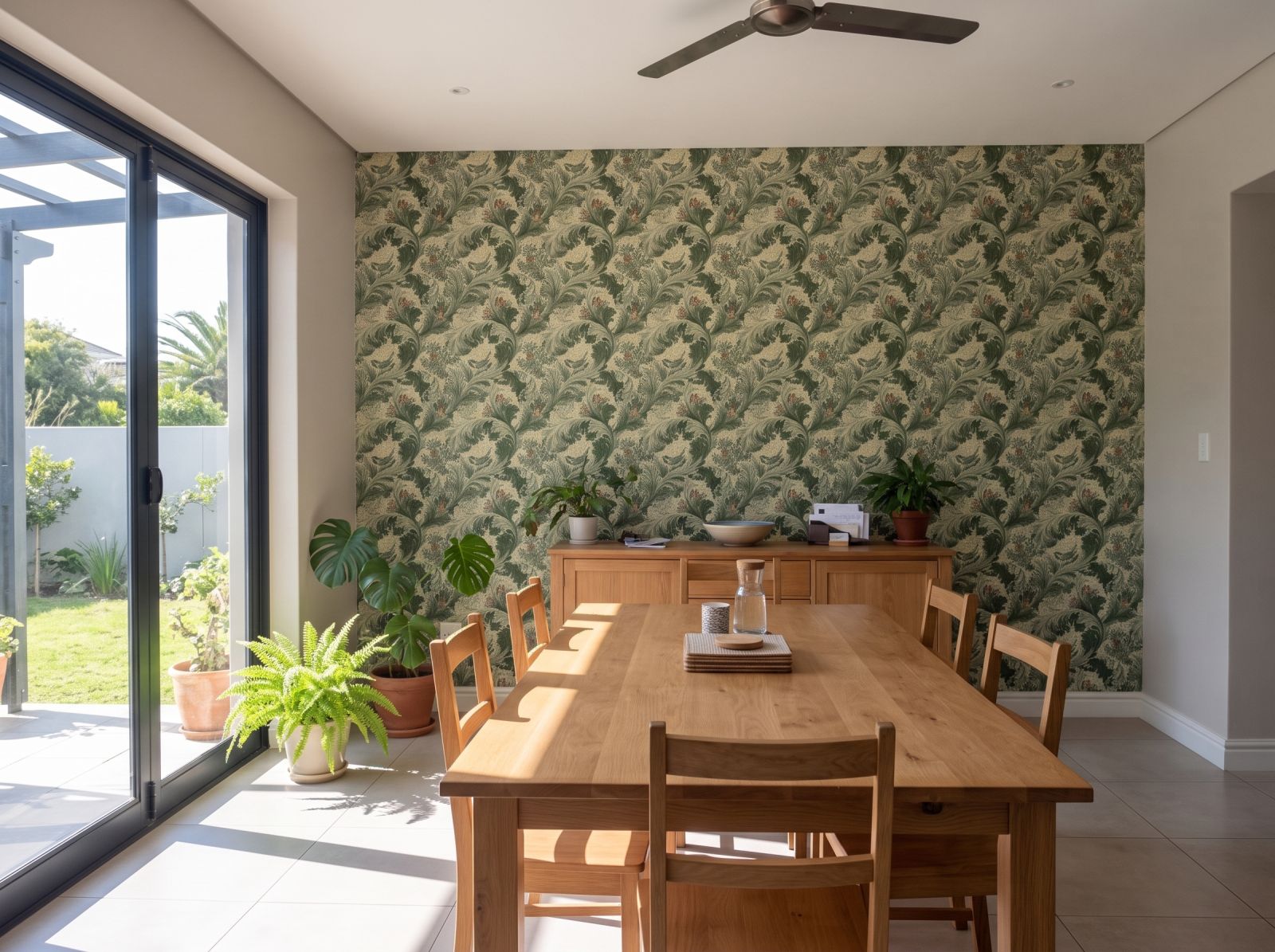 Acanthus Scroll Butter Clay 3 Wallpaper and Wall Murals South Africa Acanthus Scroll Butter Clay shown in a bedroom