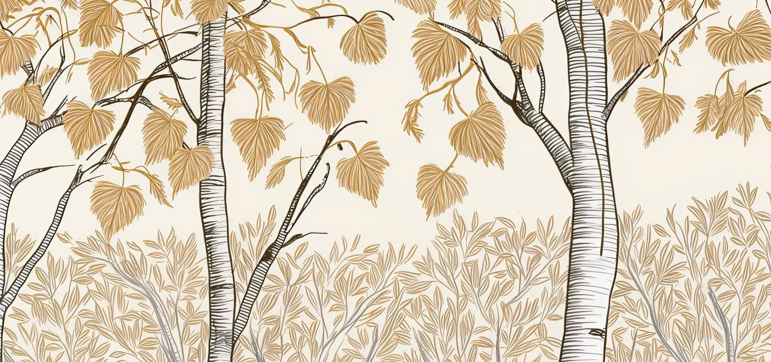 Birchberry Forest Mural Autumn 5 Wallpaper and Wall Murals South Africa Birchberry Forest Mural Autumn close-up showing texture and colour