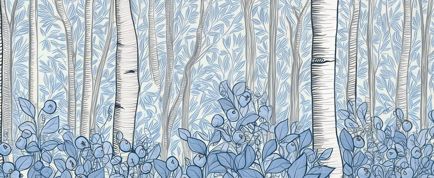 Birchberry Forest Mural Delft 5 Wallpaper and Wall Murals South Africa Birchberry Forest Mural Delft close-up showing texture and colour