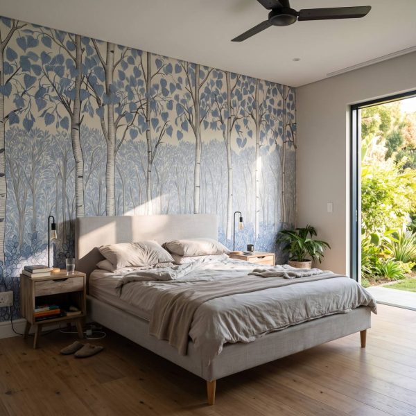 test color filter 15 Wallpaper and Wall Murals South Africa Birchberry Forest Mural Delft shown in a living room