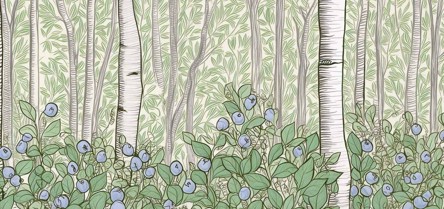 Birchberry Forest Mural Spring 5 Wallpaper and Wall Murals South Africa Birchberry Forest Mural Spring close-up showing texture and colour