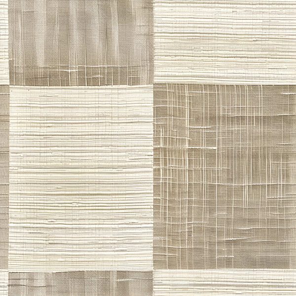 Grasscloth Quilt Wallpaper